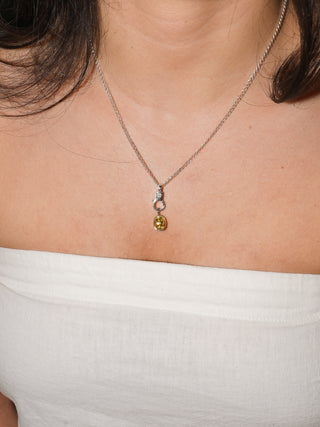 Dandelion Yellow Beryl Oval Cut Charm in Sterling Silver
