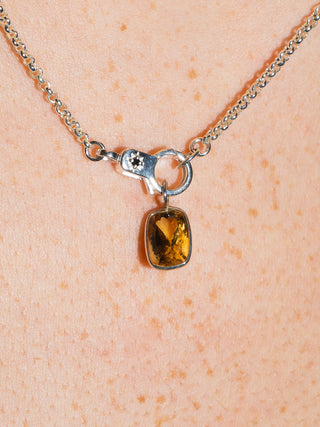 Winner Yellow Beryl Cushion Cut Charm in Sterling Silver