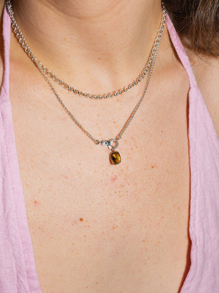 Winner Yellow Beryl Cushion Cut Charm in Sterling Silver