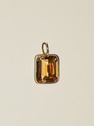 Meryl Golden Beryl Emerald Cut Charm in Sterling Silver