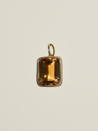Meryl Golden Beryl Emerald Cut Charm in Sterling Silver