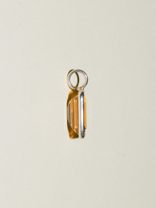Meryl Golden Beryl Emerald Cut Charm in Sterling Silver