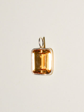 Stay Golden Beryl Emerald Cut Charm in Sterling Silver