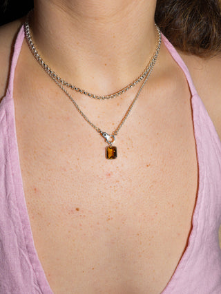 Stay Golden Beryl Emerald Cut Charm in Sterling Silver