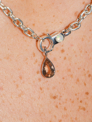 Kiss the Sunstone Teardrop Cut Charm in White 14k Gold