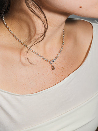 Kiss the Sunstone Teardrop Cut Charm in White 14k Gold