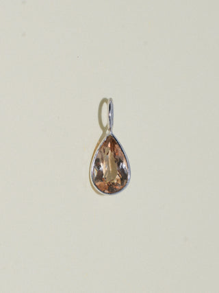 Kiss the Sunstone Teardrop Cut Charm in White 14k Gold
