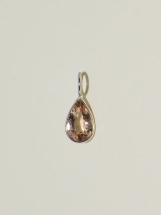 Kiss the Sunstone Teardrop Cut Charm in White 14k Gold