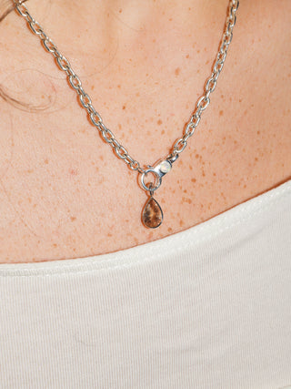 Miss the Sunstone Teardrop Cut Charm in White 14k Gold