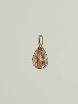 Miss the Sunstone Teardrop Cut Charm in White 14k Gold