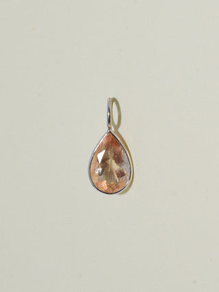 Miss the Sunstone Teardrop Cut Charm in White 14k Gold