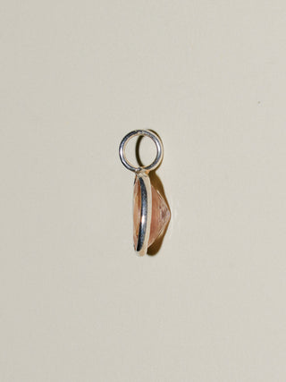 Radiant Sunstone Oval Cut Charm in Sterling Silver