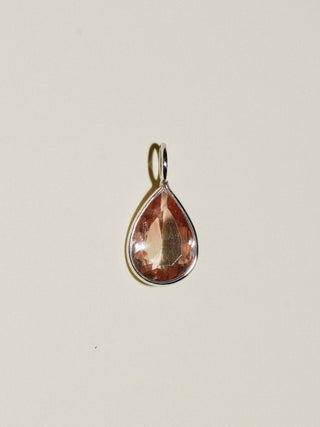 Shining Sunstone Teardrop Cut Charm in Sterling Silver