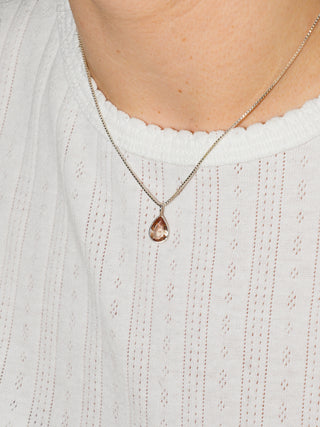 Shining Sunstone Teardrop Cut Charm in Sterling Silver