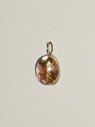 Dawn Sunstone Oval Cut Charm in Sterling Silver