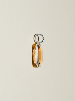 Mangoey Golden Beryl Emerald Cut Charm in Sterling Silver
