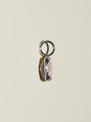 Hya Sis Spinel Cushion Cut Charm in White 14k Gold