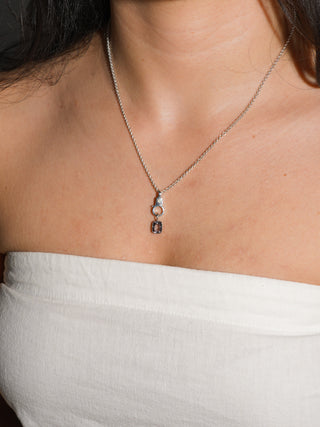Hya Sis Spinel Cushion Cut Charm in White 14k Gold