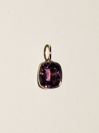 Gumdrop Spinel Cushion Cut Charm in 14k White Gold