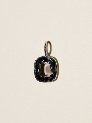 Powder Spinel Cushion Cut Charm in 14k White Gold
