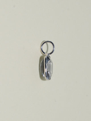Treacle Navy Spinel Cushion Cut Charm in White 14k Gold