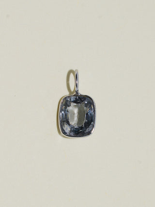 Treacle Navy Spinel Cushion Cut Charm in White 14k Gold