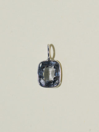 Treacle Navy Spinel Cushion Cut Charm in White 14k Gold