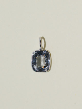 Treacle Navy Spinel Cushion Cut Charm in White 14k Gold