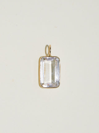Jetstream Kunzite Emerald Cut Charm in Yellow 14k Gold