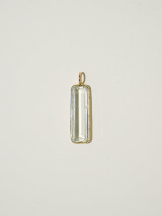 Nimbus Kunzite Emerald Cut Charm in Yellow 14k Gold