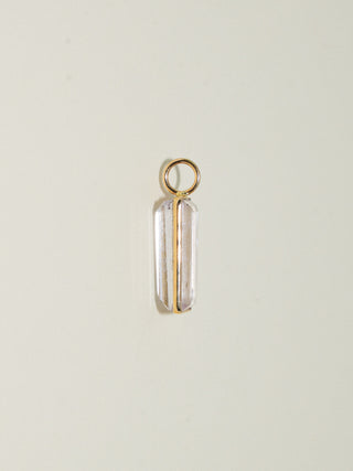 Softie Kunzite Emerald Cut Charm in Yellow 14k Gold