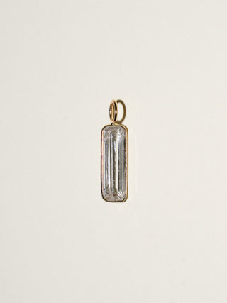 Mystic Glow Kunzite Baguette Cut Charm in Yellow 14k Gold