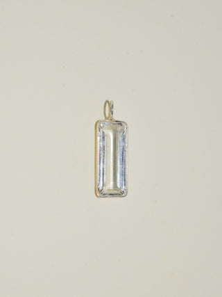 Soy Milk Kunzite Emerald Cut Charm in Sterling Silver