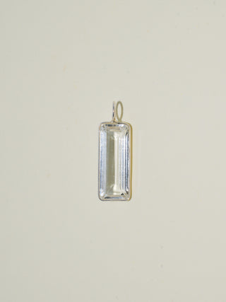 Soy Milk Kunzite Emerald Cut Charm in Sterling Silver