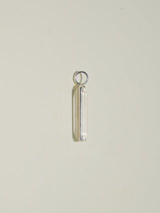Soy Milk Kunzite Emerald Cut Charm in Sterling Silver
