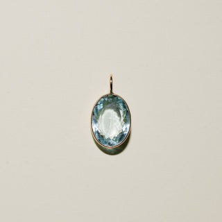Pure Pond Aquamarine Oval Cut Charm in 14k Yellow Gold