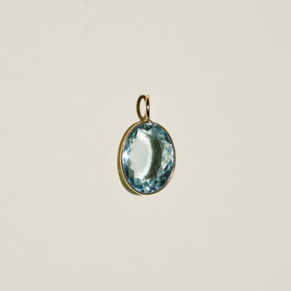 Pure Pond Aquamarine Oval Cut Charm in 14k Yellow Gold