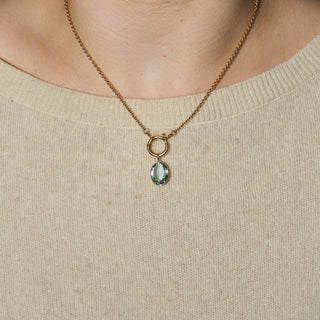 Pure Pond Aquamarine Oval Cut Charm in 14k Yellow Gold