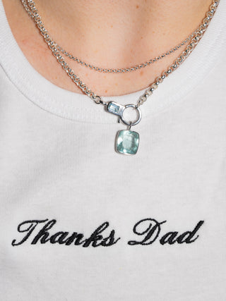 Margaret Aquamarine Cushion Cut Charm in White 14k Gold