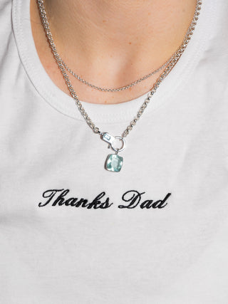 Margaret Aquamarine Cushion Cut Charm in White 14k Gold