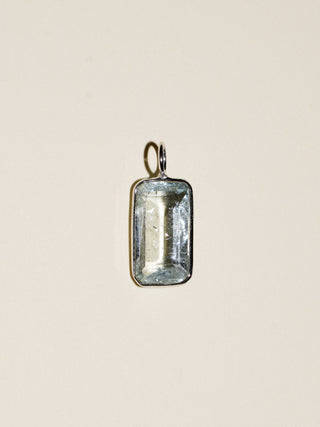 Sierra Aquamarine Emerald Cut Charm in 14k White Gold
