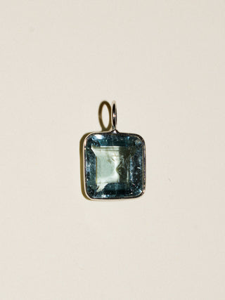 Santa Cruz Aquamarine Emerald Cut Charm in 14k White Gold