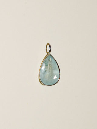 Boo Hoo Aquamarine Teardrop Cut Charm in White 14k Gold
