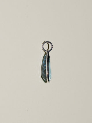 Curacao Blue Aquamarine Teardrop Cut Charm in White 14k Gold