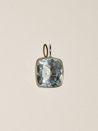 Slush Aquamarine Cushion Cut Charm in Sterling Silver