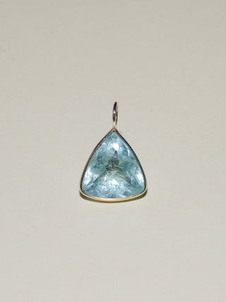 March Baby Aquamarine Trillion Cut Charm in Sterling Silver