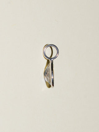Kitty Cat Moonstone Teardrop Cut Charm in White 14k Gold