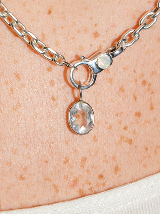 Swooning Moonstone Oval Cut Charm in Sterling Silver