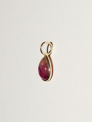 PB&J Pink Tourmaline Pear Cabochon Charm in Yellow 14k Gold