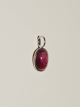Cheeky Pink Tourmaline Oval Cabochon Charm in White 14k Gold